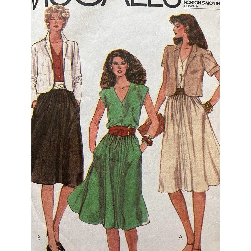 Vintage McCalls‎ Pattern 7953 Unlined Jacket Pullover Dress Made for You Size 16